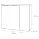 COM-BS3490K64904 Buffet MUNDI 3 portes H102xL120xP35cm vue plan