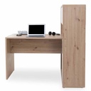 COM-SR0915K77404 Bureau MUNDI avec étagère intégrée, plateau H76xL133xP68cm, étagère H131xL110xP36cm vue de face2