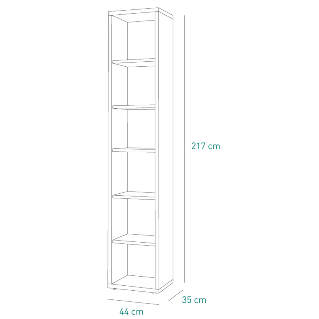 COM-LB4802K30404] Etagère DISEGNO H216xL44xP36cm vue plan