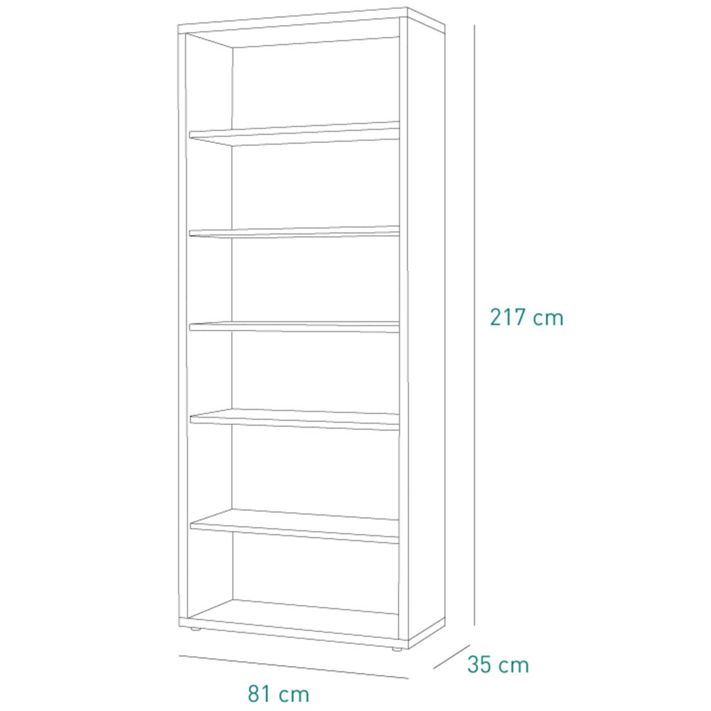COM-LB4801K30404 Etagère DISEGNO H217xL82xP35cm vue plan