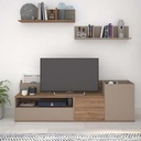 TRA-1040 Meuble TV Boost KANSAS-CLAY (Bois-taupe) L180xP42xH57cm ambiance2