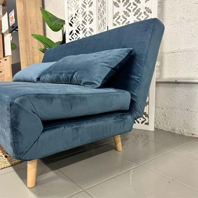 AD-LAH279N16P160-CR19  Canapé 3 places convertible lit CR19 Bleu nuit H82xL160xP95cm - Couchage H26xL160xP190cm vue3