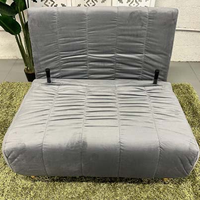 AD-LAH279N17P100-CR06 Canape 1 place convertible lit CR06 Gris H82xL100xP90 - Couchage H26xL100xP190 détails pieds2
