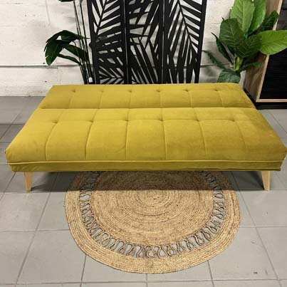 AD-LAB173N112S-P3-EI2 Canape 3 places convertible lit EI2 Jaune moutarde H82xL180xP90 - Couchage H38xL180xP109 vue5