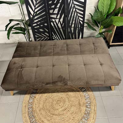 AD-LAB173N112SP3-CR03 Canape 3 places convertible lit CR03 Marron clair H82xL180xP90  - Couchage H38xL180xP109 vue6