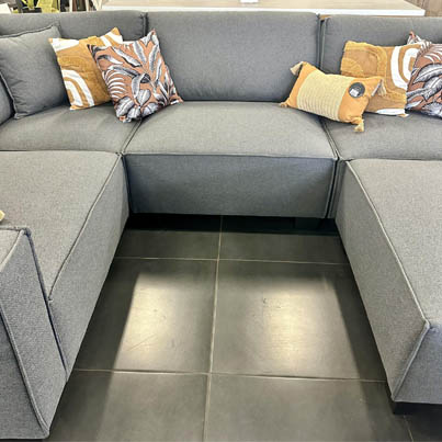 UT-CODY-COLOR-97 Sofa d'angle modulable &amp; ottoman Dark Grey CODY L309xM213cm - Ottoman 96x96cm (5 pièces) vue6