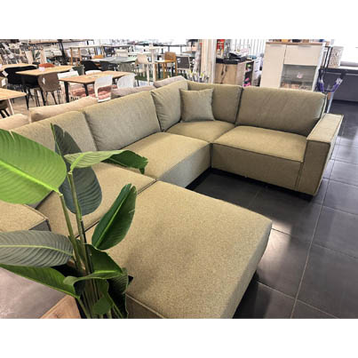 UT-CODY-COLOR-38 Sofa d'angle modulable &amp; ottoman Olive CODY L309xM213cm - Ottoman 96x96cm (5 pièces) vue2