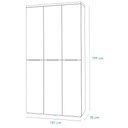 COM-AR3494K64904 Armoire MUNDI 6 portes et étagères ajustables H200xL101xP35cm vue plan
