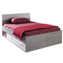 Lit MIPIACE 90x200 avec 2 tiroirs Laqué blanc - H87xL97xP212cm