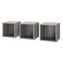 Lot de 3 étagères murales cube MODELLO Gris H35xL35xP29cm