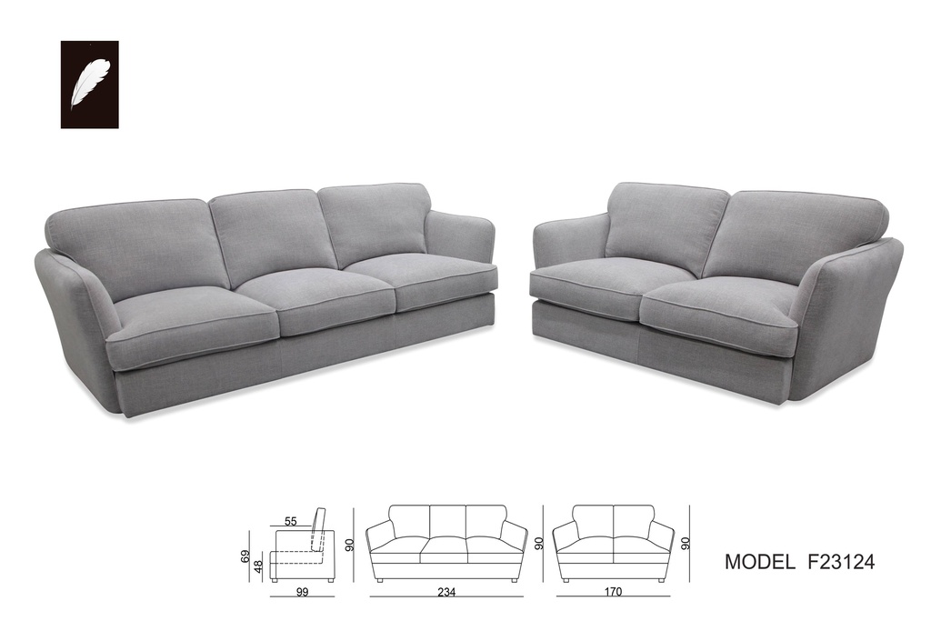 Sofa 3 places 90*234*99 Sunny Charcoal (copie)