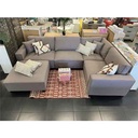 Sofa d'angle avec un coté convertible 5 places 246x246xP92cm couchage L195x140cm Titanium Grey (copie)