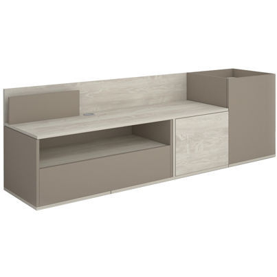 Meuble TV Boost CASCINA/CLAY (Gris clair/ taupe) L180xP42xH57cm