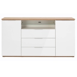 [COM-BS0376K77404] Commode 2 étagères et 3 tiroirs