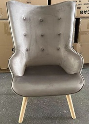 [XIN-XY9032-IPDBX88-NO21] Fauteuil 114*69*67 Velour Gris Velvet (Light Brown)