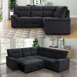 [UT-ERIKA3TEX208-13] Sofa d'angle 5 places 245x92/245x102(h)cm Taupe (copie)